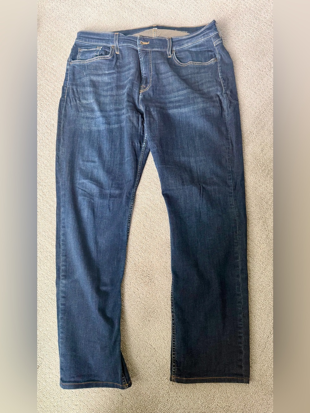 7 For All Mankind Slim Straight Jeans in Dark Blue